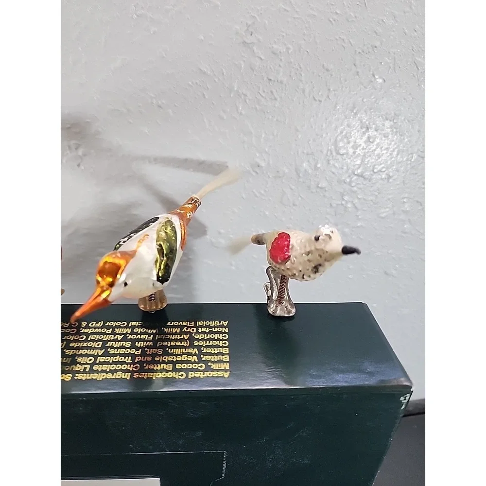 Vintage 1920's Mercury Glass Clip On‎ BIRD ORNAMENT With Tail 6